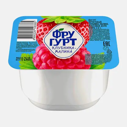 Йогурт густой со вкусом клубники и малины Фругурт 2% 240г