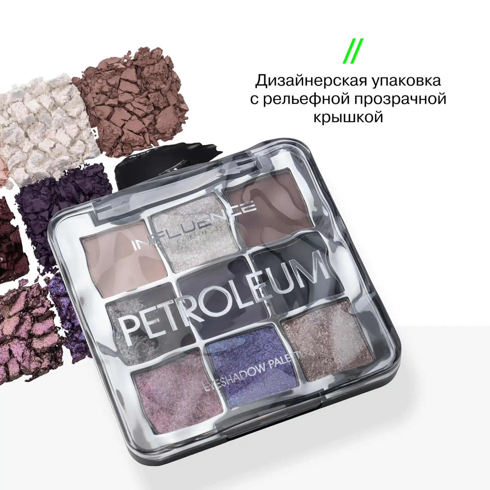 Палетка теней Influence Beauty Petroleum тон 01 12г