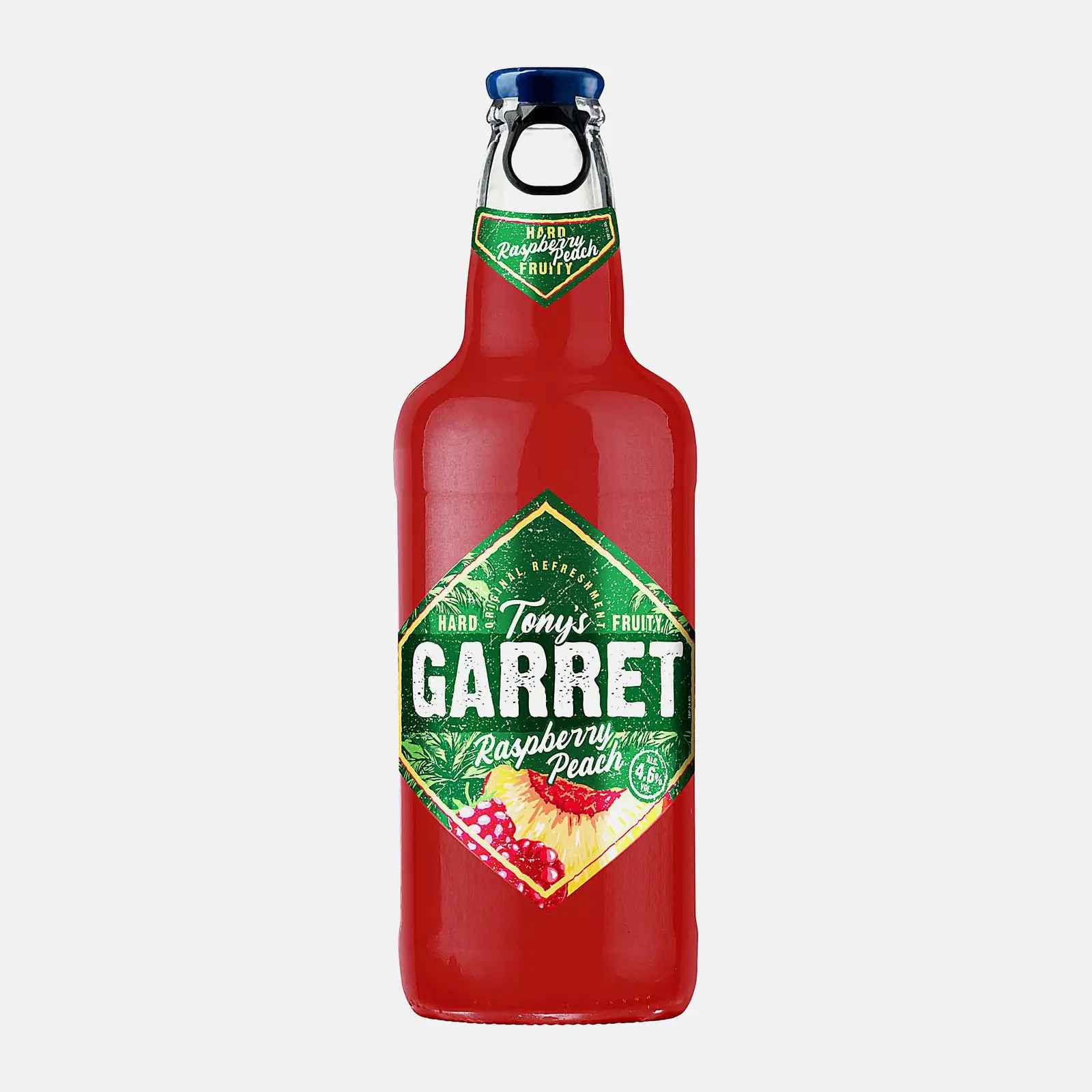 Изображение товара Пивной напиток Tonys Garret Hard Raspberry-Peach 400 мл пастеризованный 4.6%