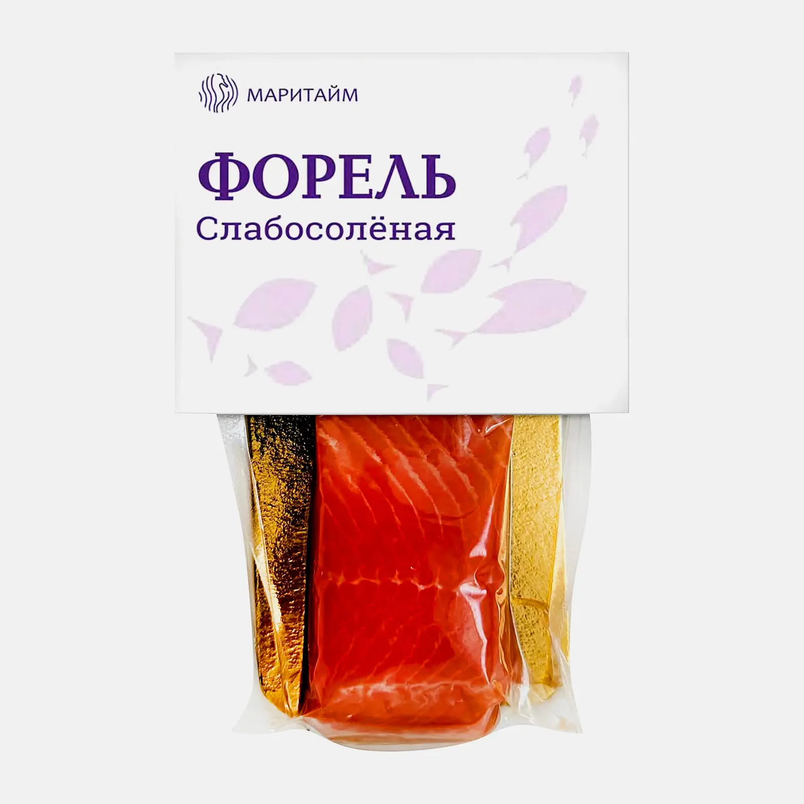 Форель Маритайм радужная филе-кусок с кожей слабосоленая 150г Форель Маритайм радужная филе-кусок с кожей слабосоленая 150г