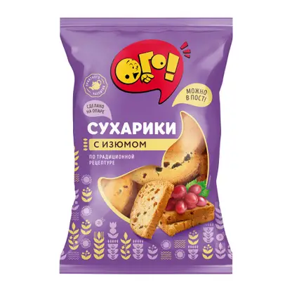 Изображение товара Сухарики Ого! с изюмом 250г