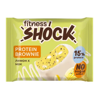 Изображение товара Пирожное протеиновое Fitness Shock Брауни лимон-мак 50г