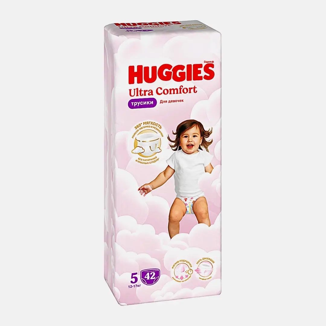 Подгузники-трусики для девочек №5 12-17кг Huggies Ultra Comfort 42шт - фото 2
