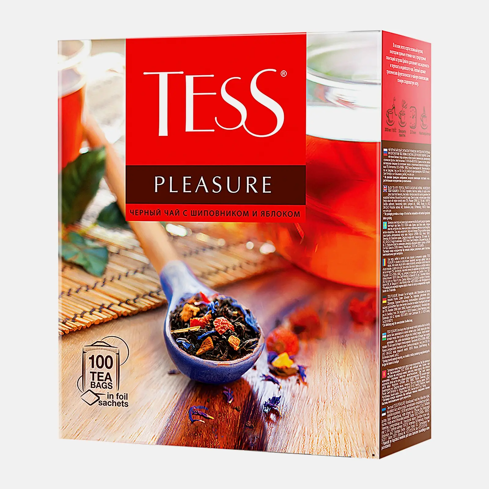 Чай черный Tess Pleasure фруктовый 100пак
