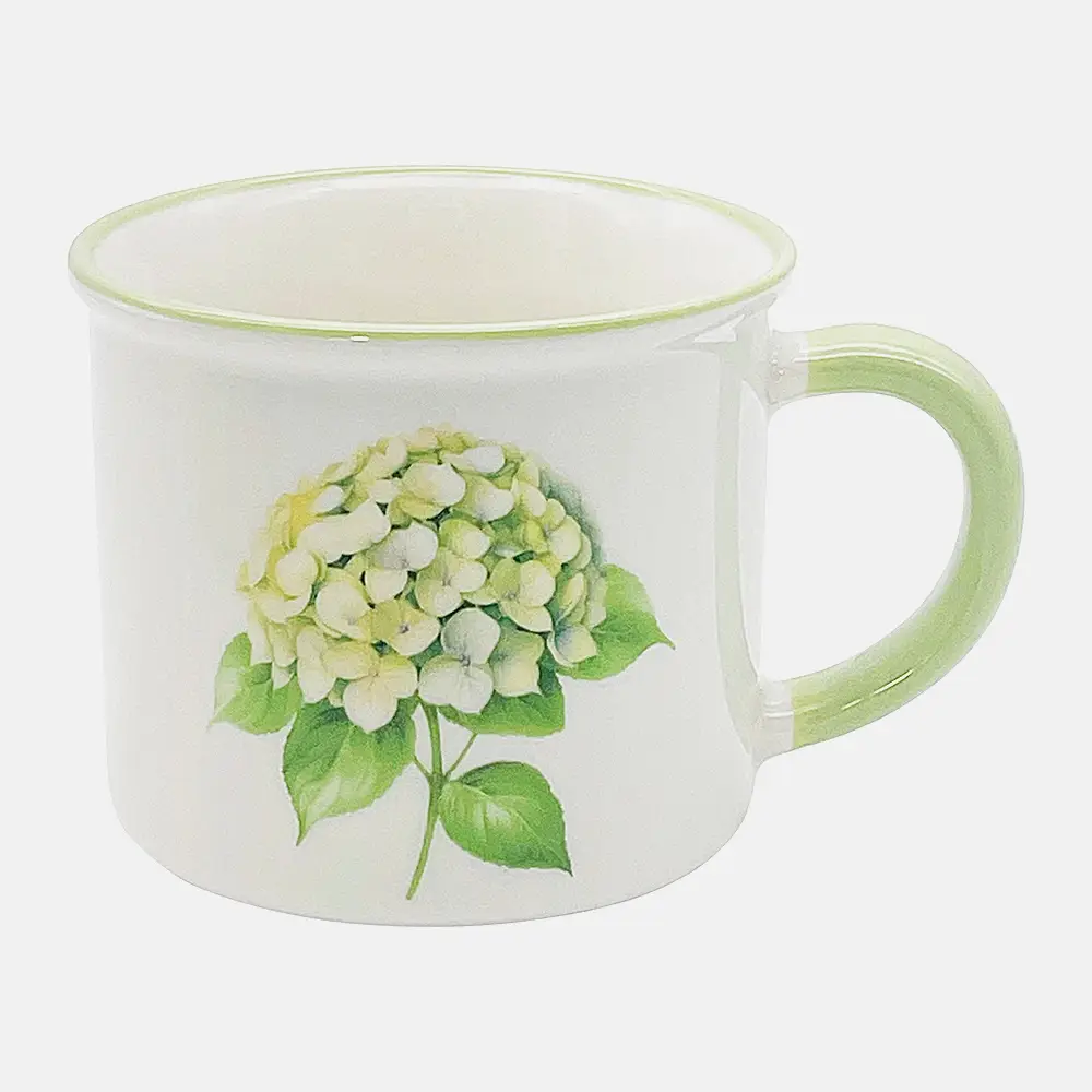 Набор посуды салатник и кружка фарфор зеленый Wellfort Гортензия