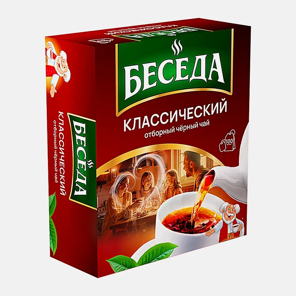 Чай черный Беседа отборный классический 100пак 200г