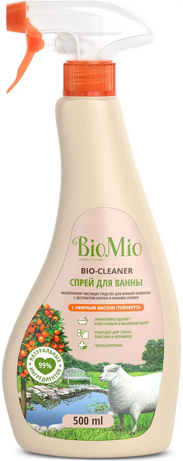Изображение товара Чистящее средство Biomio Bio-Cleaner Грейпфрут для ванны 500 мл безопасность эффективное удаление з