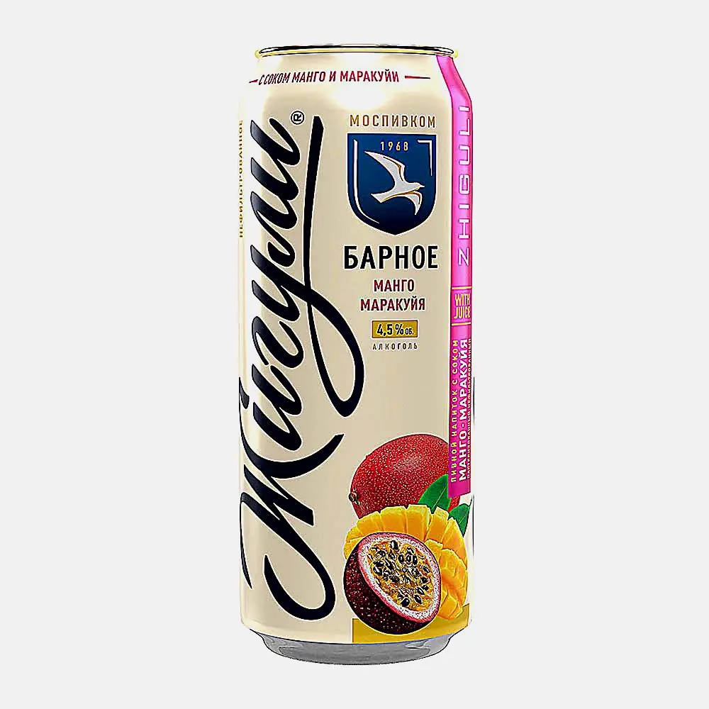 Изображение товара Пивной напиток Жигули Барное манго-маракуйя 4.5% 450мл