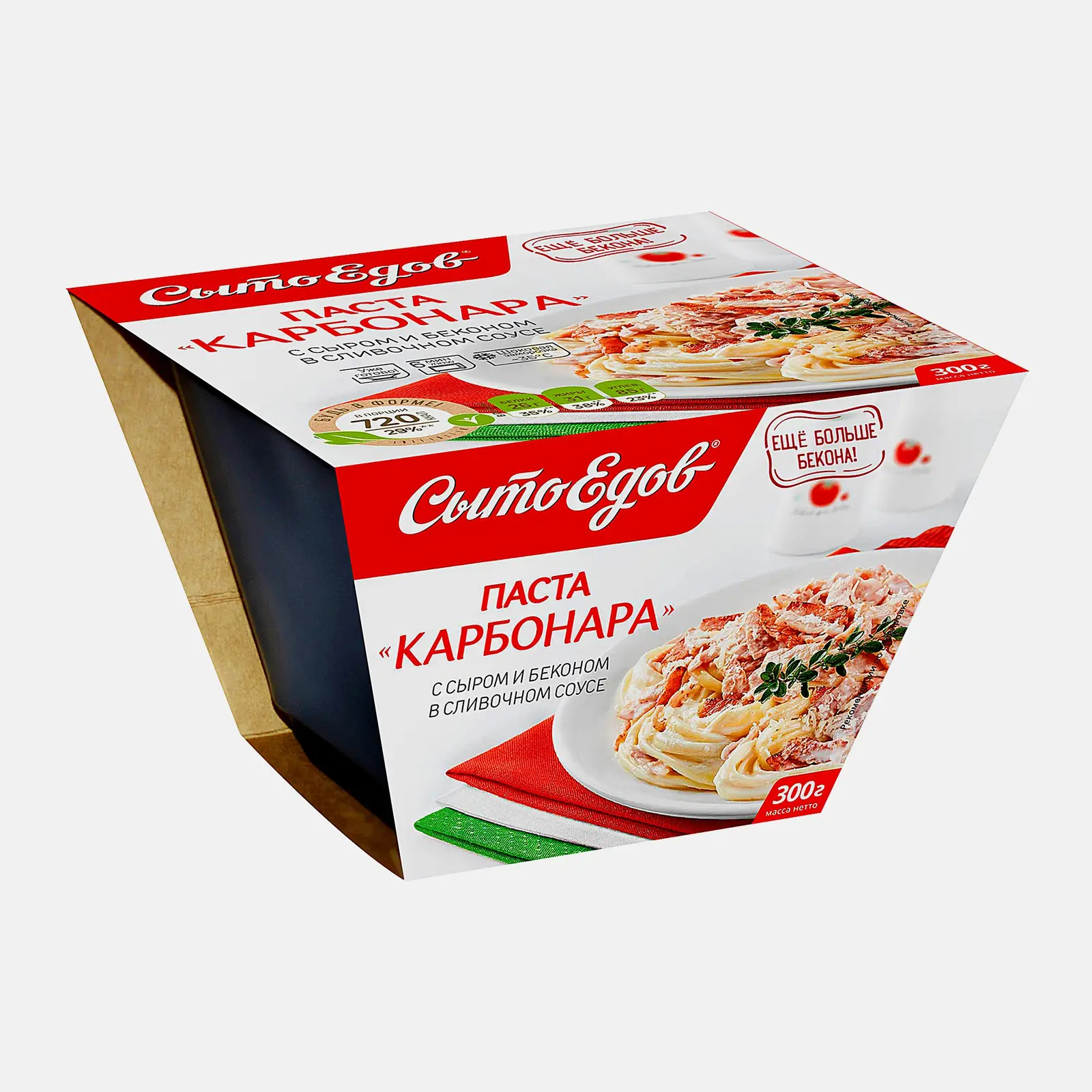 Изображение товара Паста Карбонара замороженная 300г Сытоедов, готовое блюдо быстрого приготовления