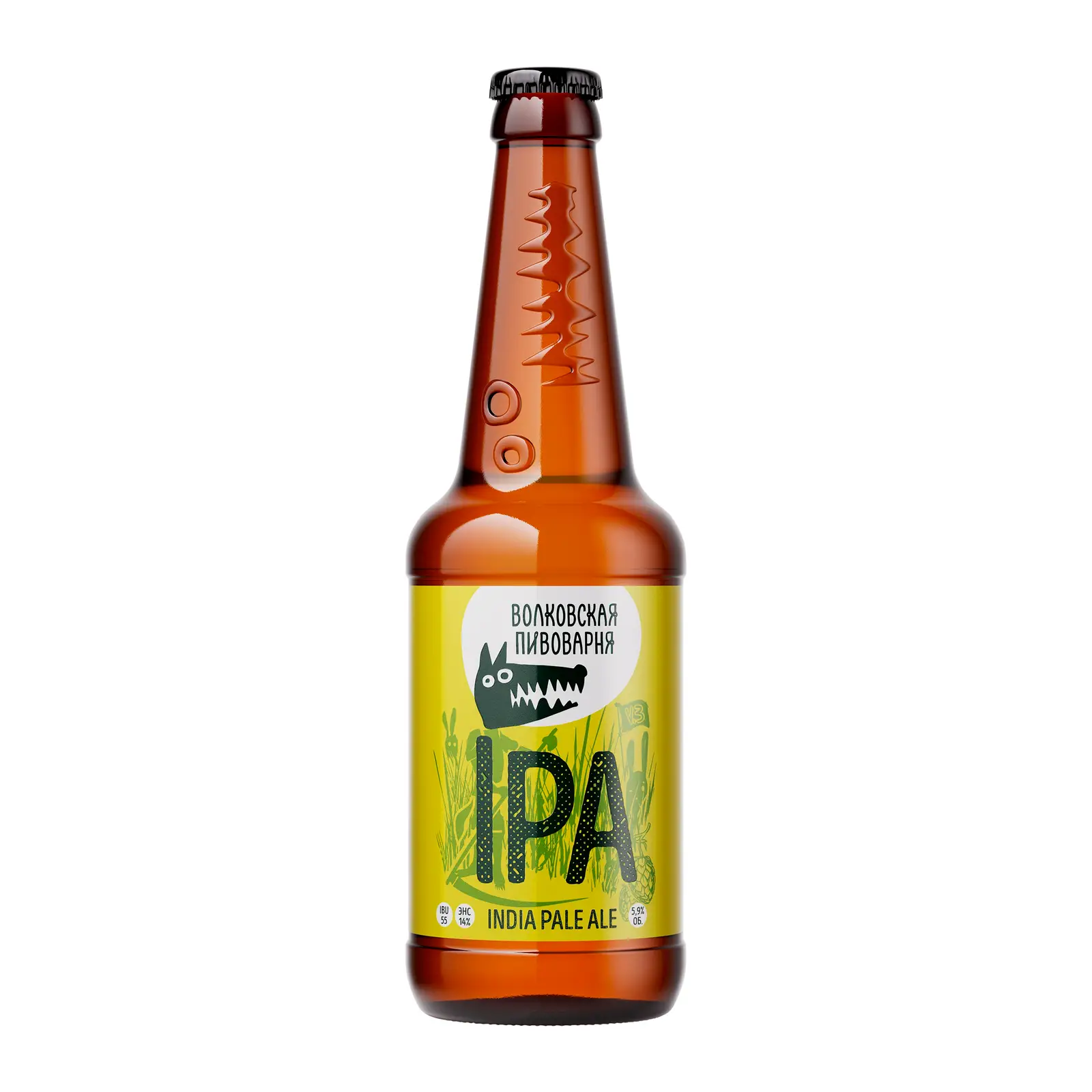 Изображение товара Пиво Волковская пивоварня Ipa светлое нефильтрованное 5.9% 450мл