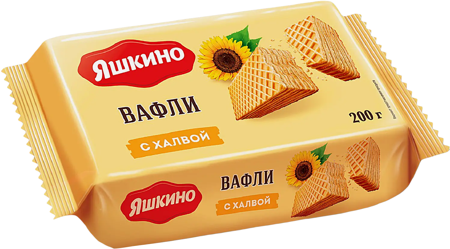 Изображение товара Вафли Яшкино с халвой 200г хрустящие сладости в удобной упаковке