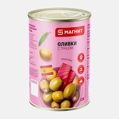 Оливки Магнит зеленые с тунцом 300мл