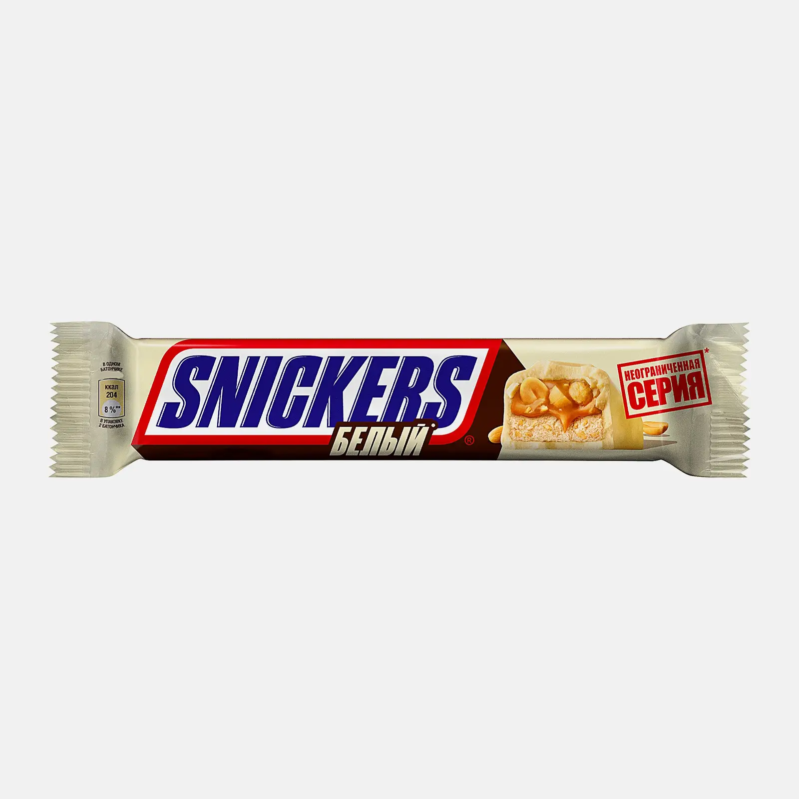 Изображение товара Батончик Snickers белый с карамелью и арахисом 81г