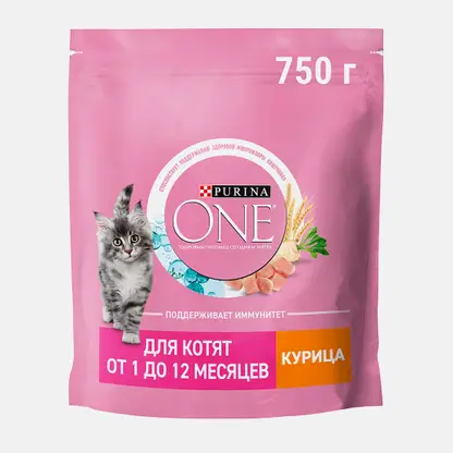 Сухой корм для котят с курицей и злаками Purina ONE 750г