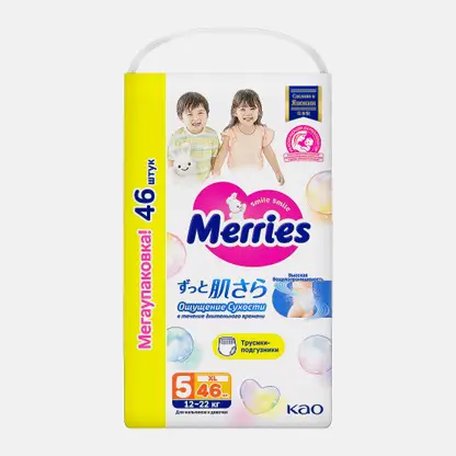 Трусики-подгузники Merries для детей XL (12-22кг) 46шт