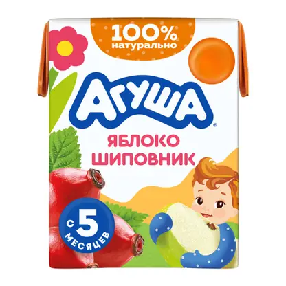 Изображение товара Детский сок Агуша Яблоко-шиповник 200мл с 5 месяцев