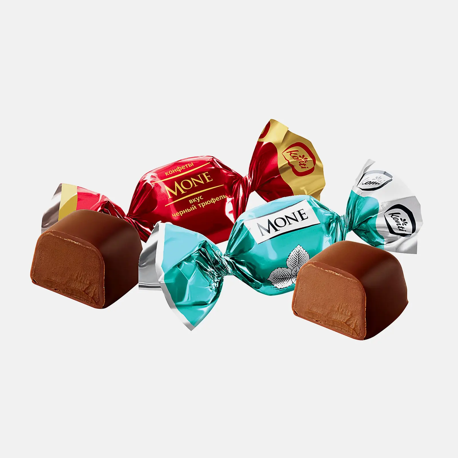 Изображение товара Конфеты трюфель темный с мятой ассорти Mone 300 г