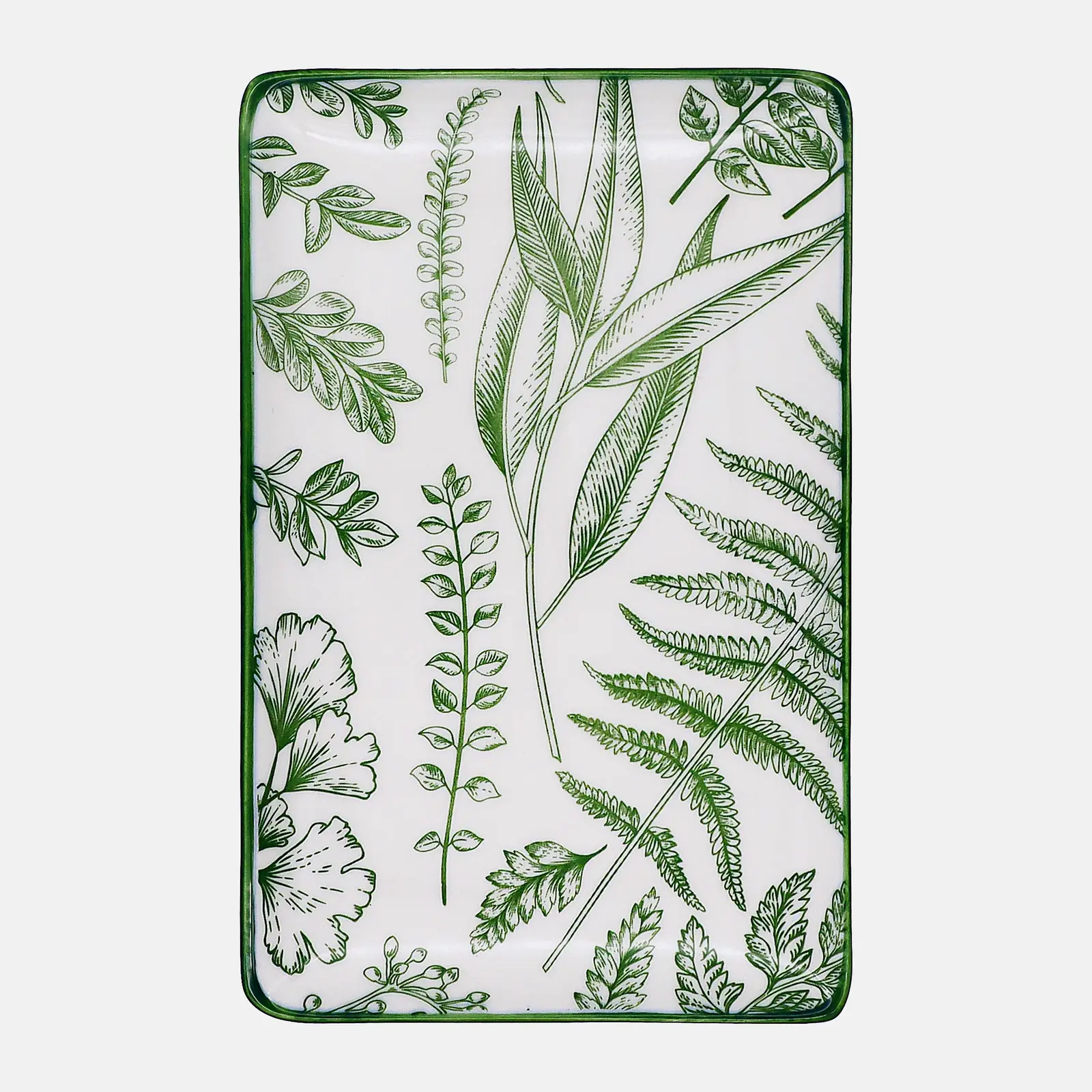 Сервировочное блюдо фарфоровое зеленое Wellfort 20*13см