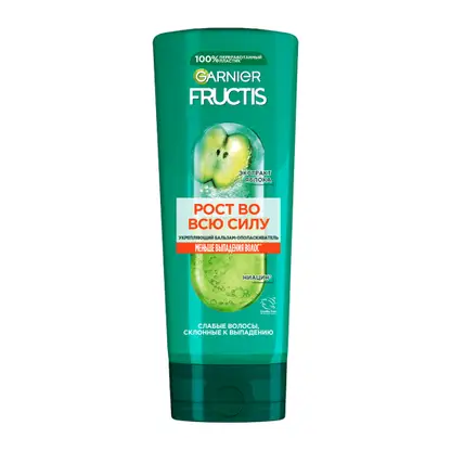 Изображение товара Бальзам-ополаскиватель Garnier Fructis Рост во всю силу 387 мл укрепляющий с яблоком и ниацином