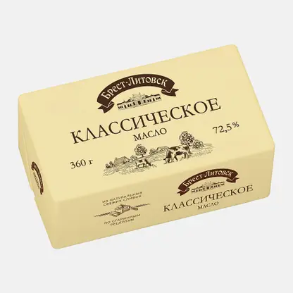 Сладко-сливочное масло Брест-Литовск 72.5% 360г