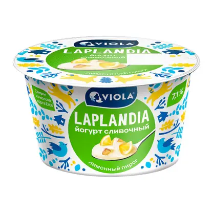 Изображение товара Йогурт Viola Laplandia сливочный Лимонный пирог 7.1% 180г