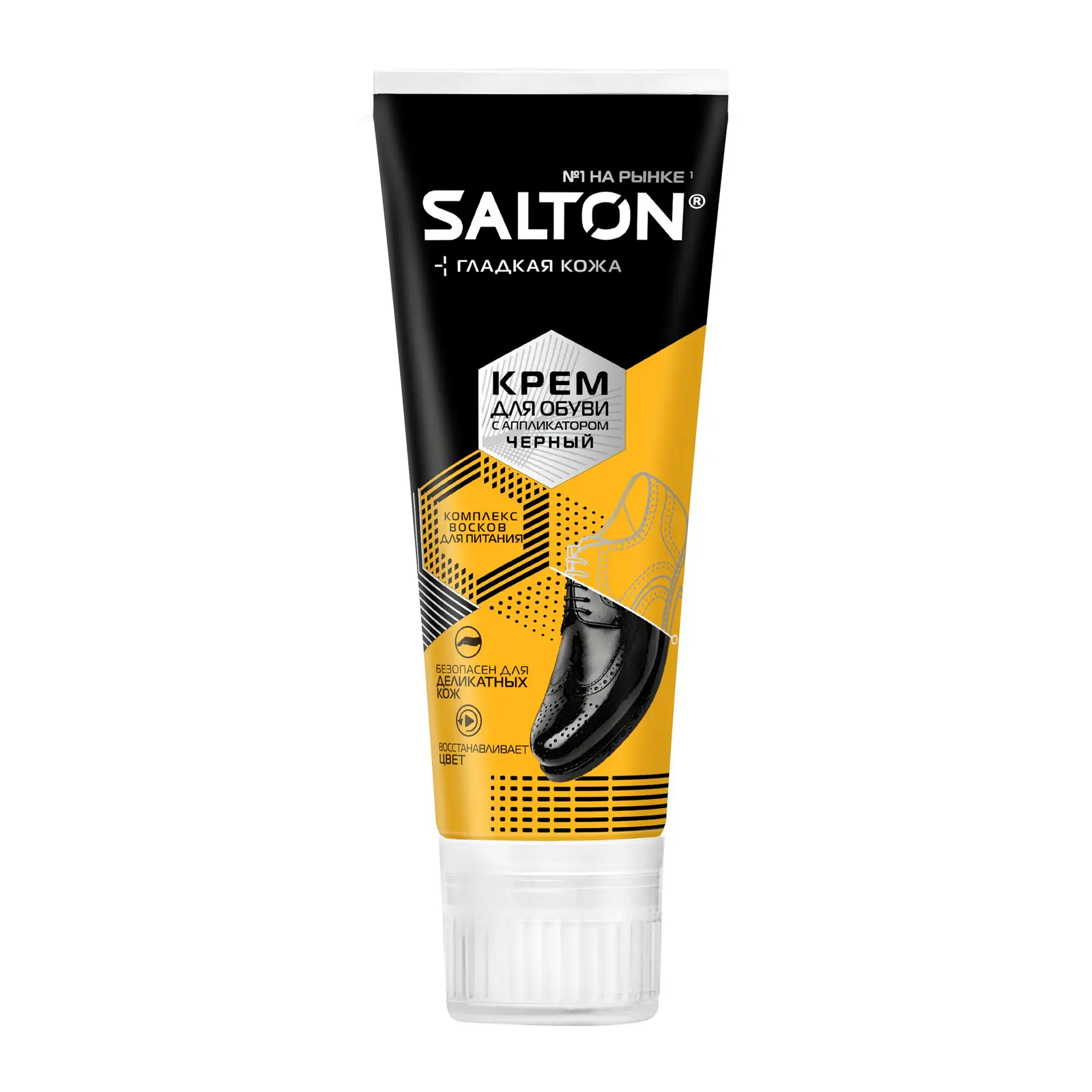 Изображение товара Крем для обуви Salton для гладкой кожи 75 мл с аппликатором черный