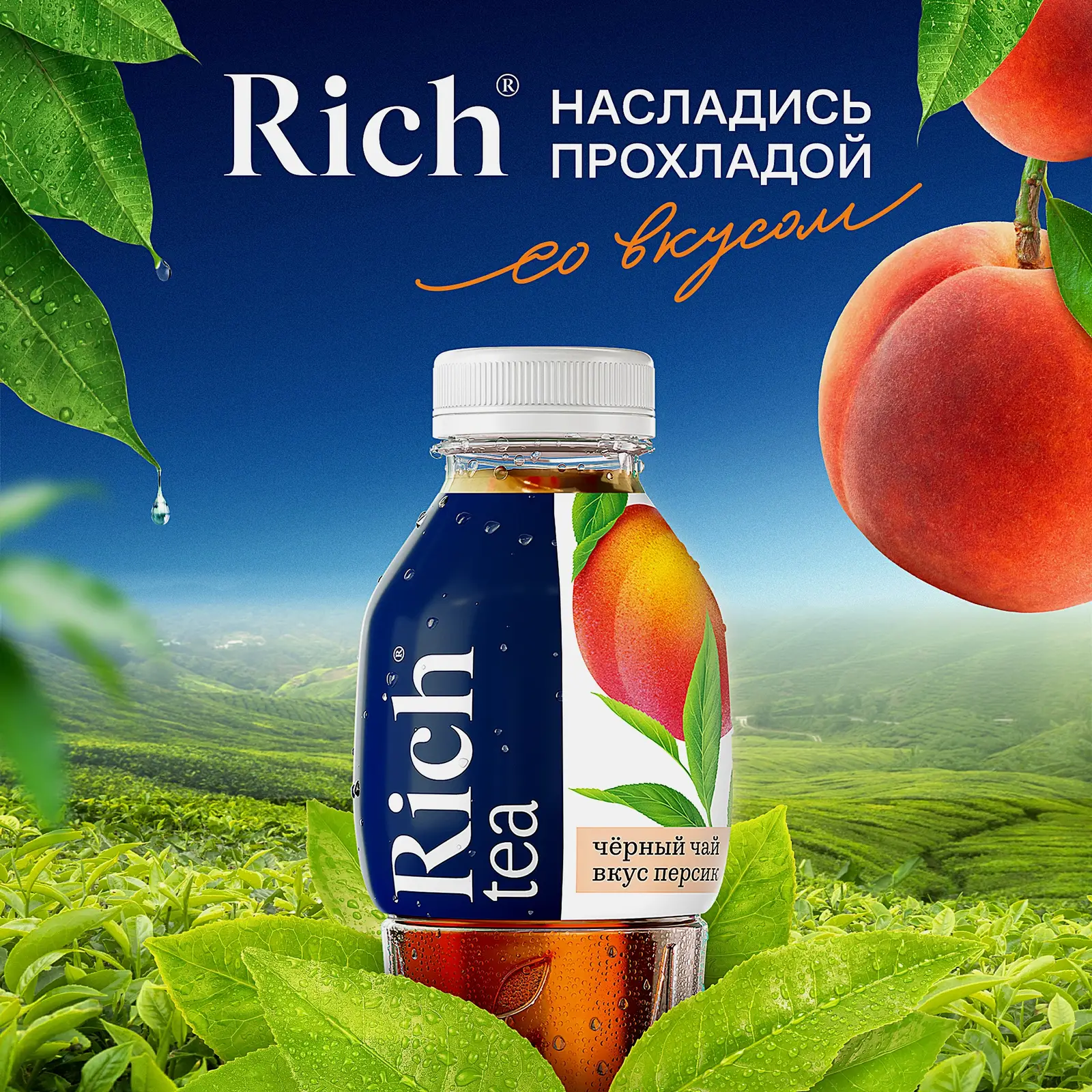 Напиток Rich Tea Чай черный холодный Персик 500мл