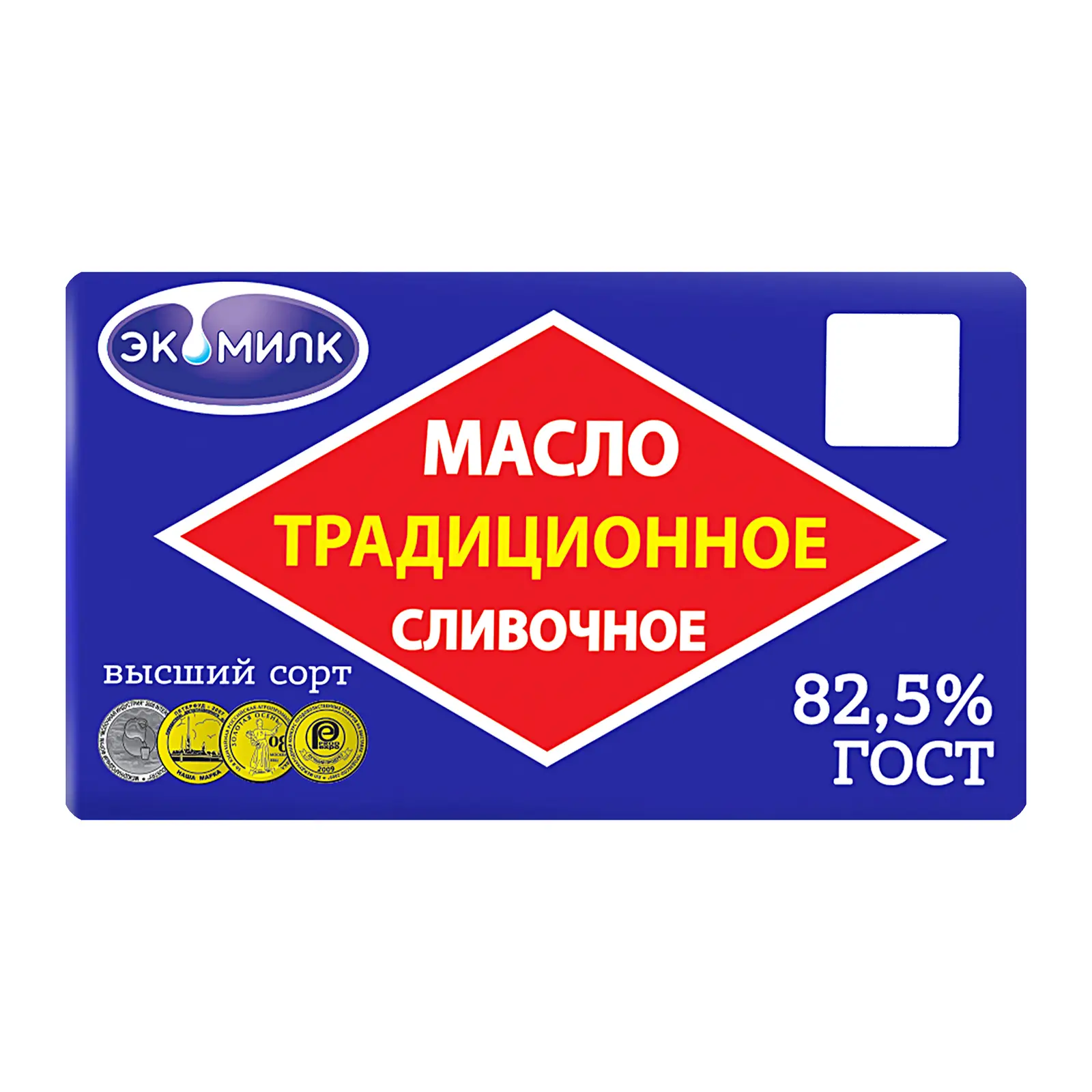 Изображение товара Масло сливочное Экомилк Традиционное 82.5% 160г