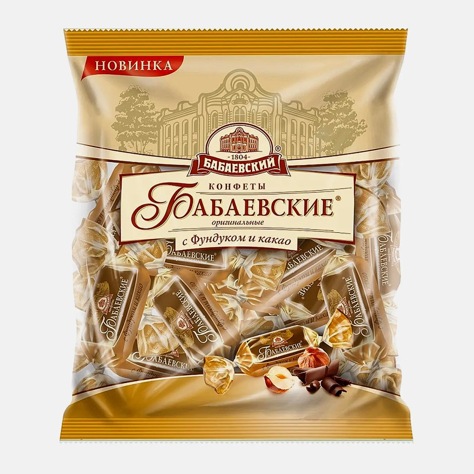 Изображение товара Конфеты Бабаевский с фундуком и какао 200г шоколадная глазурь