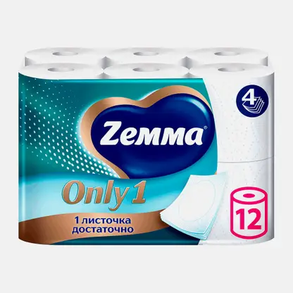 Туалетная бумага Just 1 Zemma 12 рулонов 4 слоя