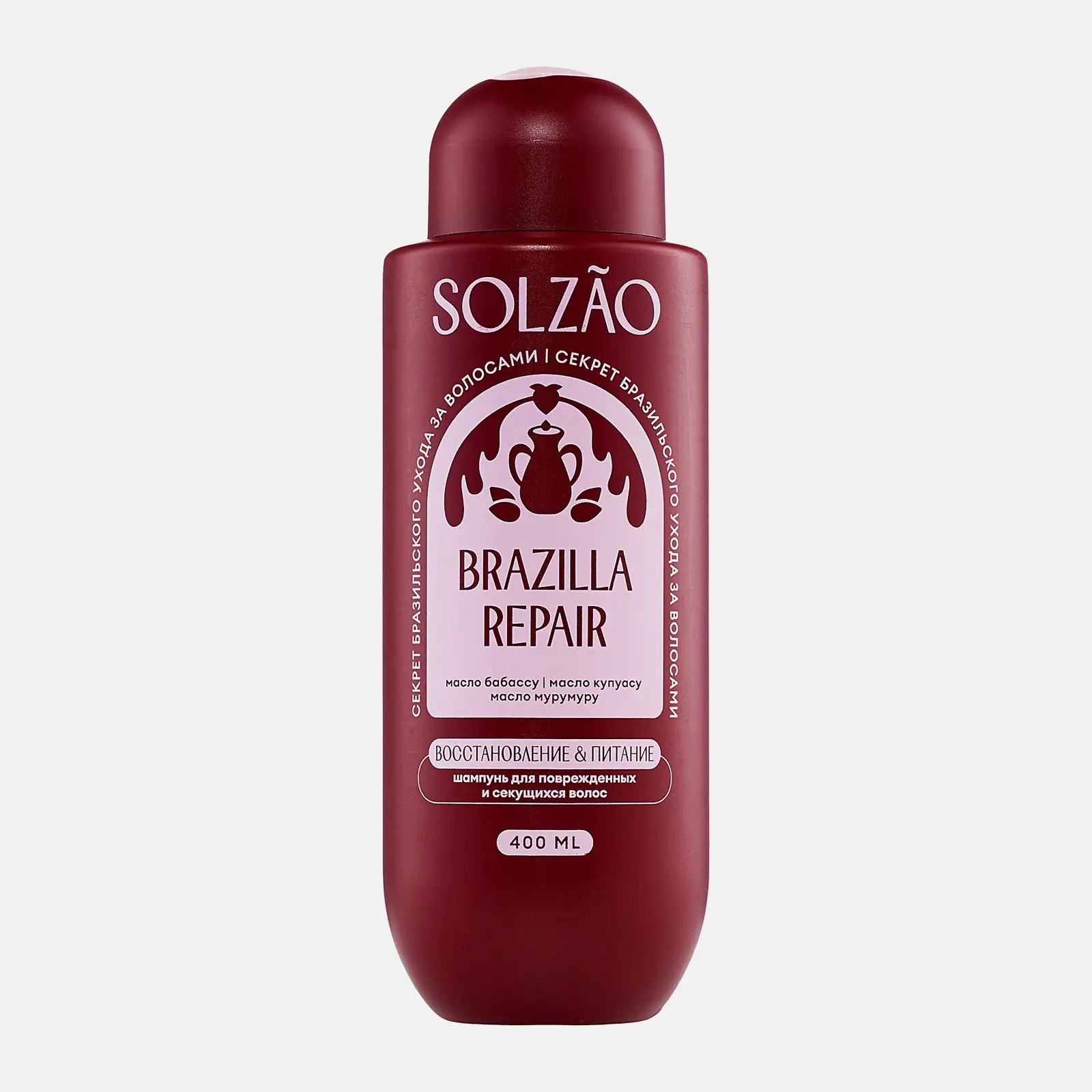 Шампунь для волос Восстановление и питание Solzao 400мл