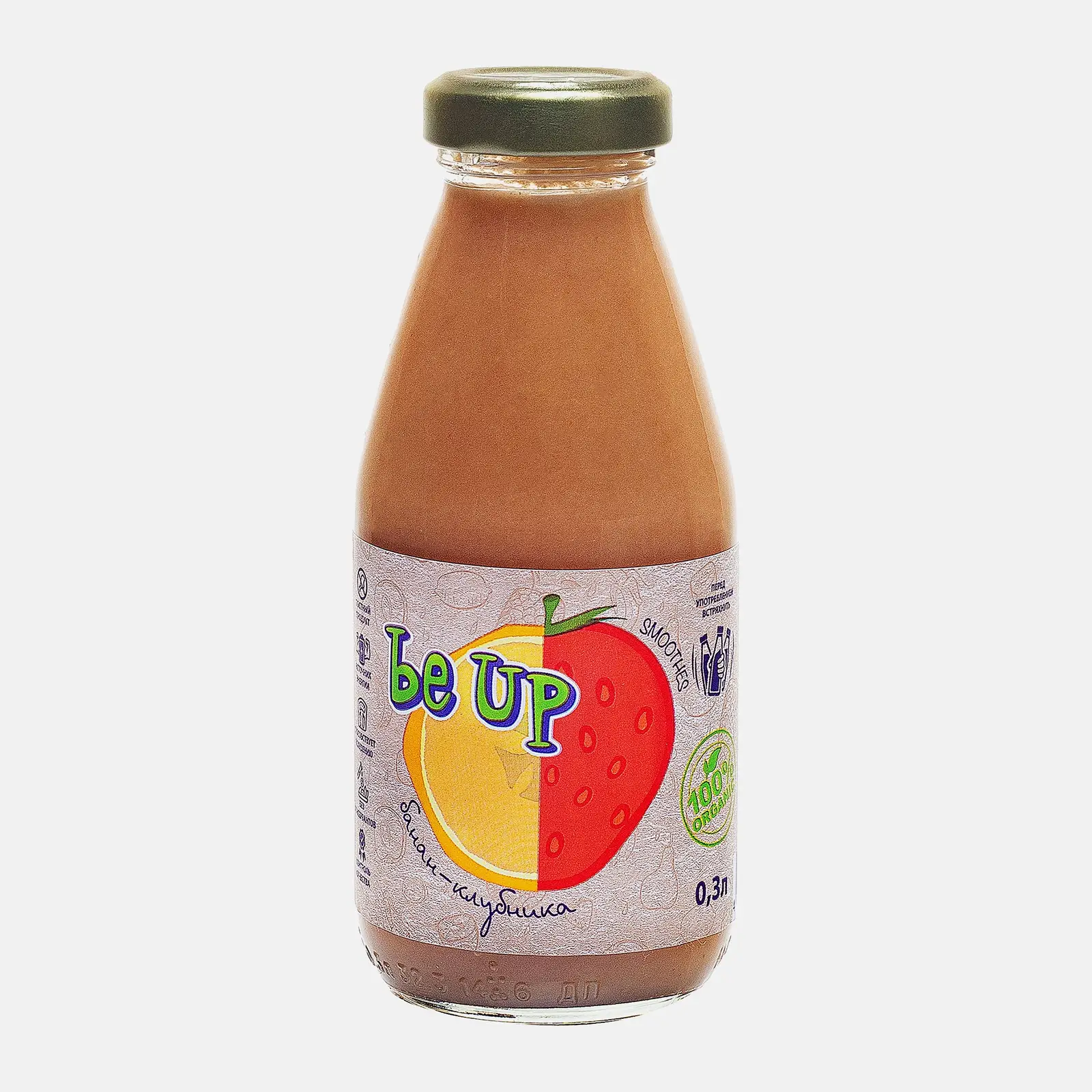 Изображение товара Смузи Be Up Банан-Клубника 300мл - Вкусный и Полезный Напиток