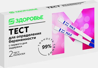 Тест М Здоровье для определения беременности 2шт
