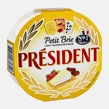 Сыр President Petit Brie мягкий с белой плесенью 60% 125г