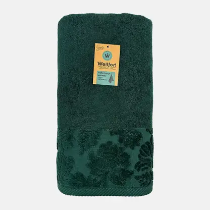 Махровое полотенце зелёное Bohemian Wellfort 100*140см