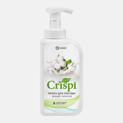 Пенка для мытья посуды Crispi масло белого хлопка 550мл