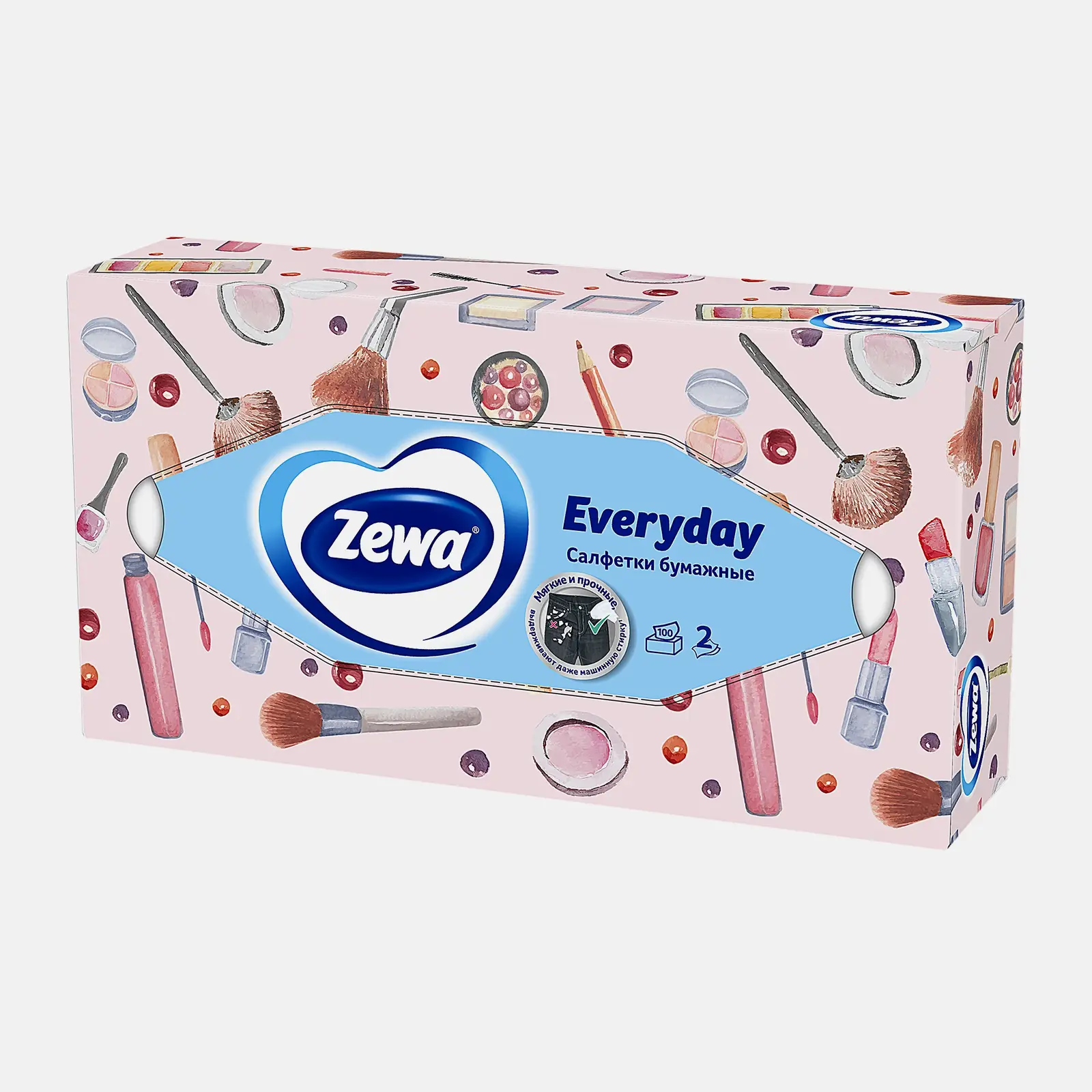 Салфетки бумажные Zewa Everyday 2 слоя 100шт в ассортименте