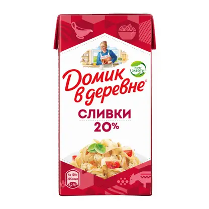 Изображение товара Сливки стерилизованные Домик в деревне 20% 480г