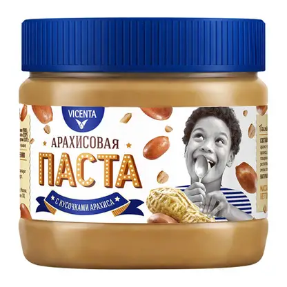 Изображение товара Арахисовая паста Vicenta с кусочками арахиса 250 г натуральный продукт