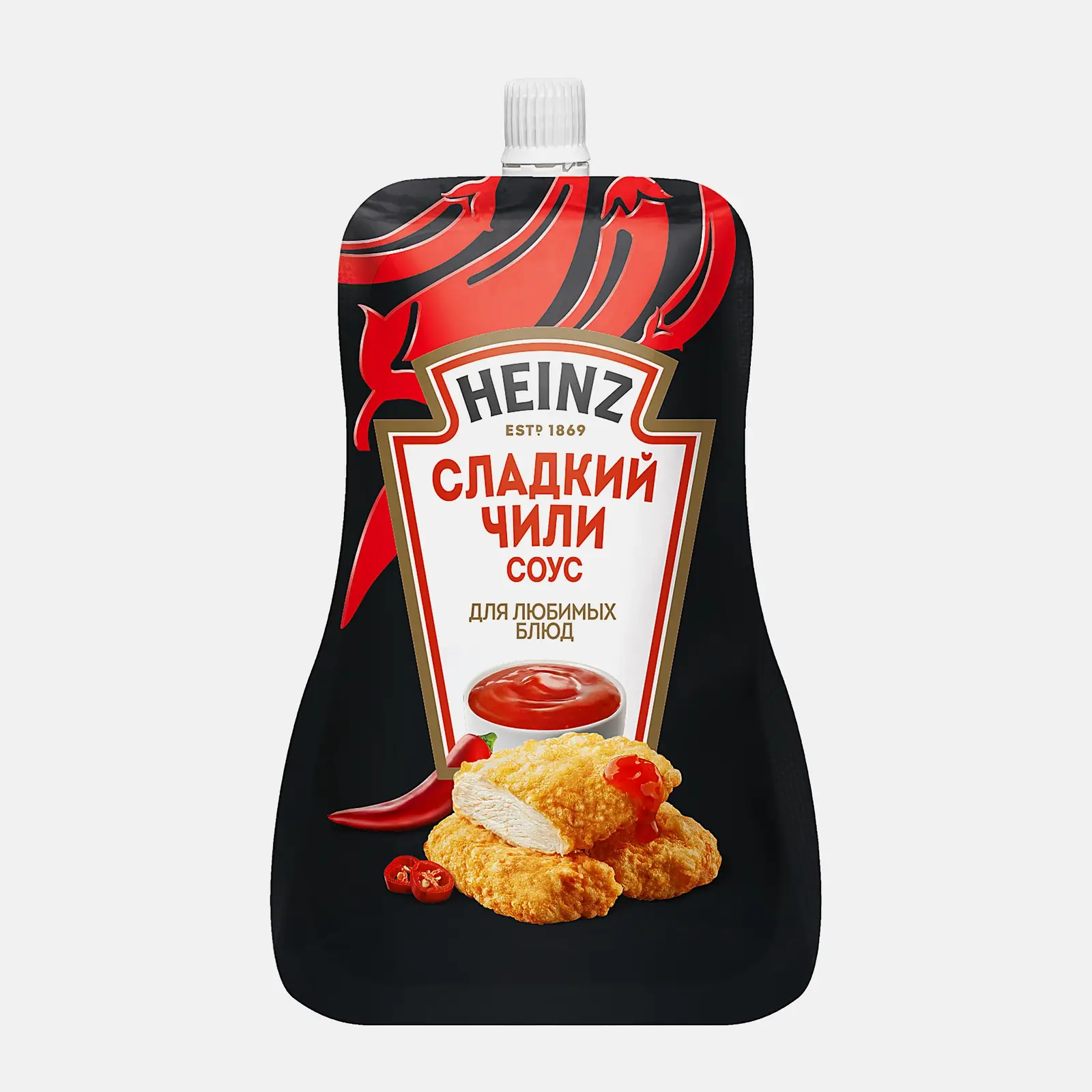 Изображение товара Соус сладкий чили Heinz 200 г остро-сладкий натуральный без ГМО и красителей