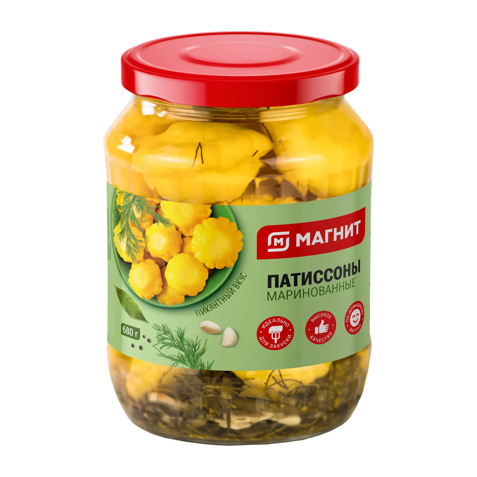 Изображение товара Патиссоны Магнит маринованные 680г
