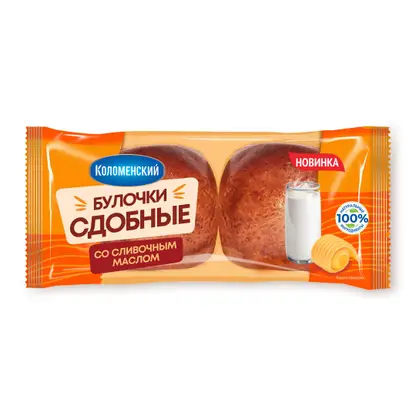 Изображение товара Булочки сдобные со сливочным маслом 2шт*50г