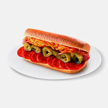 Хот-дог Чили со свиной сосиской на пшеничной булочке