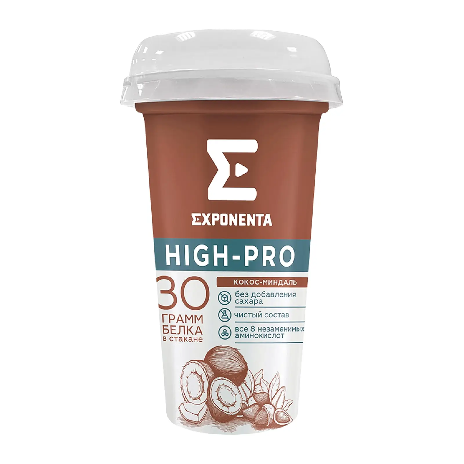 Изображение товара Кисломолочный напиток Exponenta High-Pro обезжиренный кокос миндаль 250г