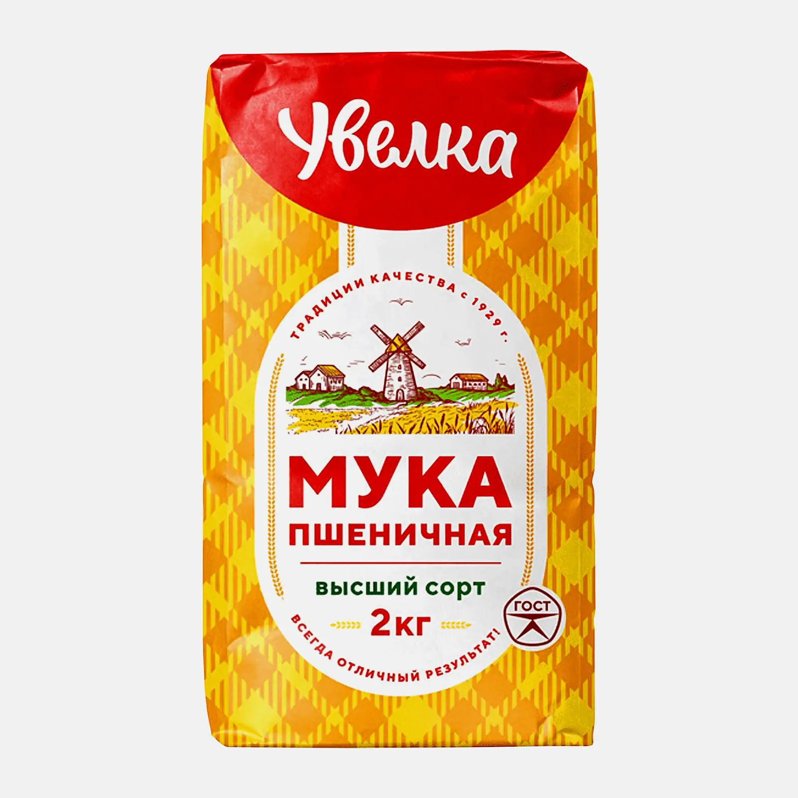 Изображение товара Мука пшеничная Увелка 2кг высшего сорта для воздушной выпечки