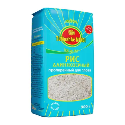 Изображение товара Длиннозерный рис пропаренный для плова Tamashae Miadi 900г