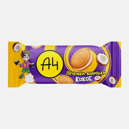 Печенье сахарное с кокосовым вкусом А4 50г