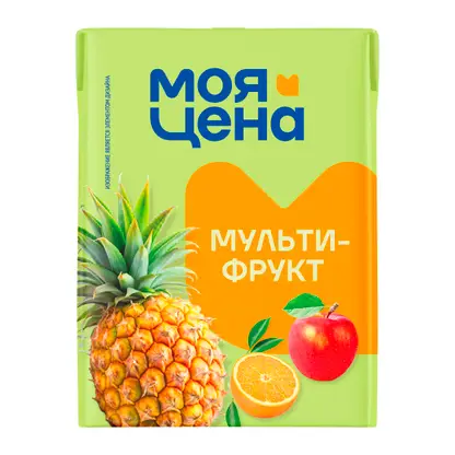 Изображение товара Напиток сокосодержащий Моя цена Мультифрукт 200мл Изображение товара Напиток сокосодержащий Моя цена Мультифрукт 200мл