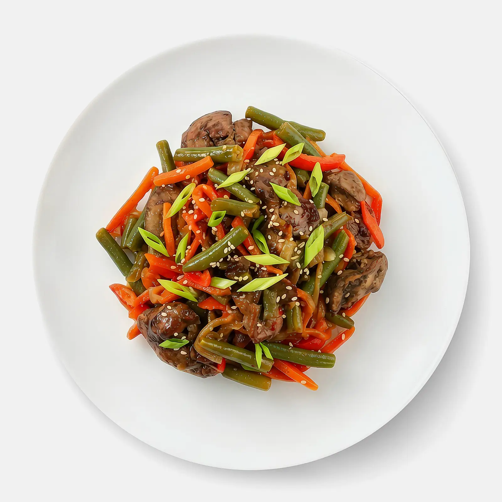 Овощи По-Азиатски с куриной печенью