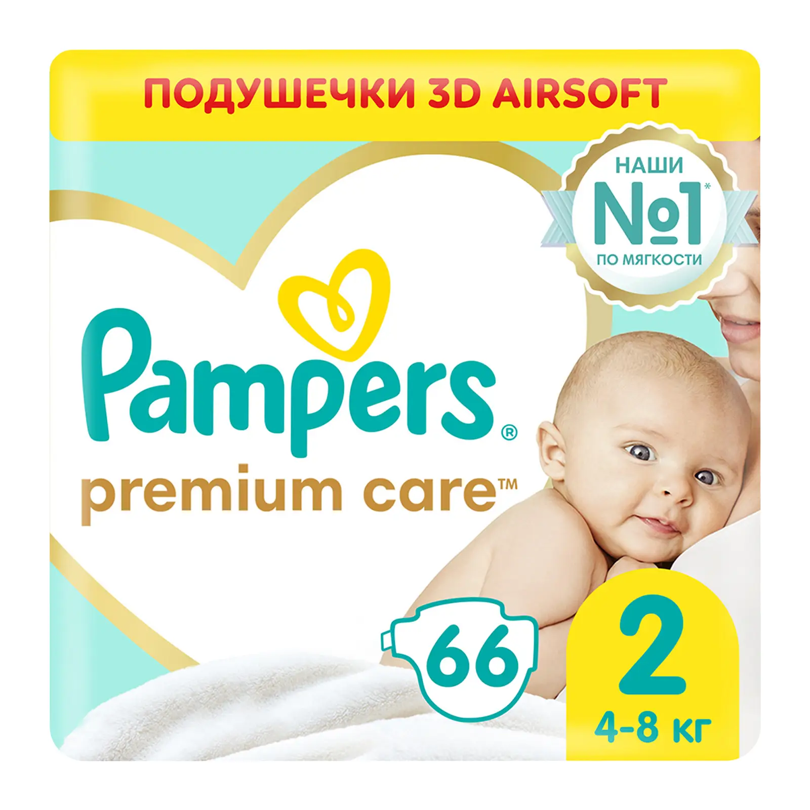 Подгузники Pampers Premium Care Mini 4-8кг 66шт